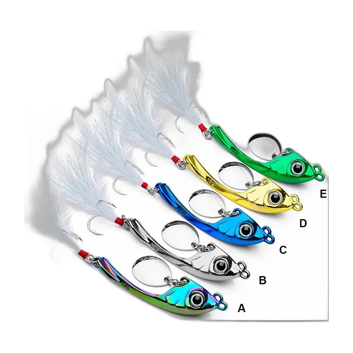 Spinners met zinken visjeslichaam, set van 5 (5)
