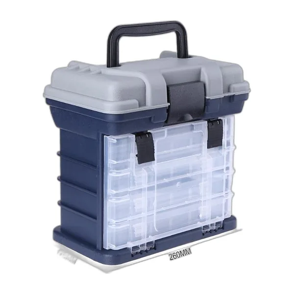 Rigid fishing seat box with compartment trays