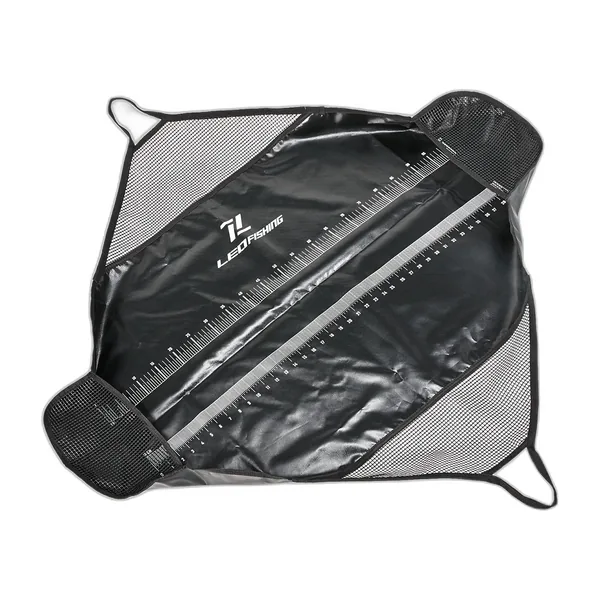 Tapis de réception noir en PVC avec règle graduée de 100 cm, déplié