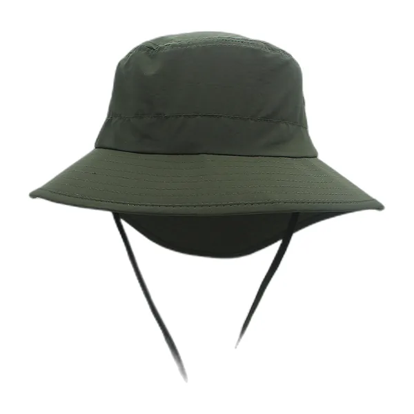 Cappello da pesca verde militare con lungo paranuca