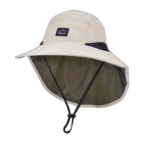 Cappello da pesca in nylon kaki con calotta a cupola