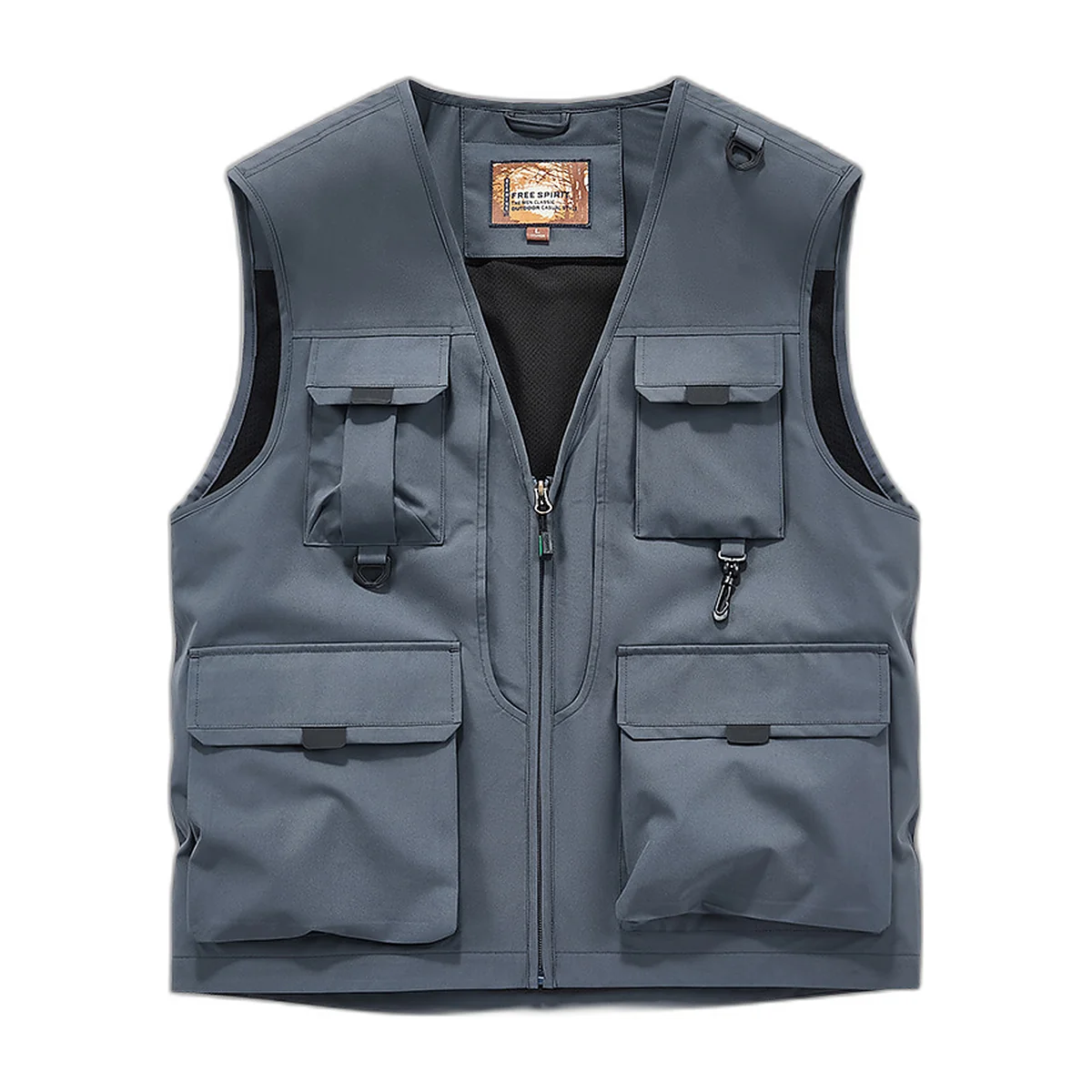 Gilet da pesca multitasche leggero, kaki (3)