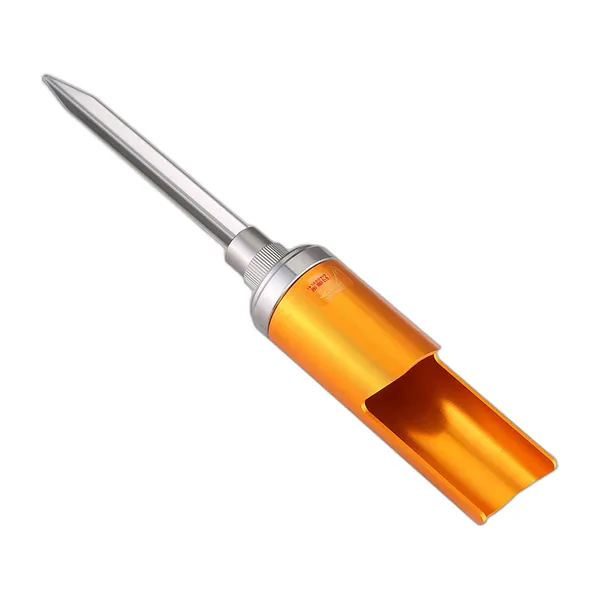 Gold aluminium bank rod rest with a triangular spike