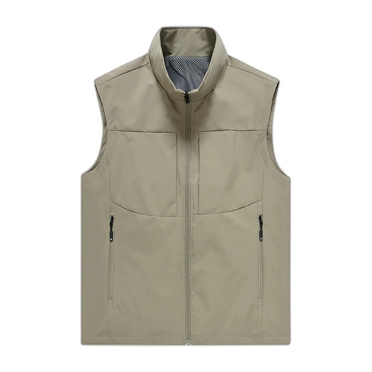 Gilet leggero smanicato con tasche, verde militare (3)